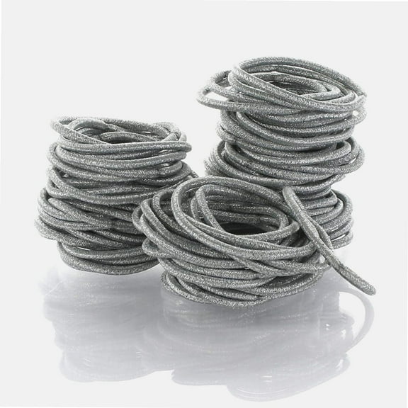 Hair Elastics Hair Ties, Professional Grade Ponytail Holders - 100 Pack Metallic Silver