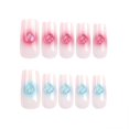 thumbnail image 2 of Press on Nails SINHOT Pink Long Square con corazón 3D, 24 unidades, 2 of 8