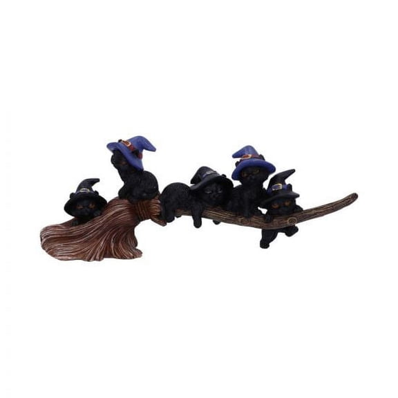 Nemesis Purrfect Broomstick Witches Familiar Black Cats and Broomstick Figurine