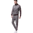 thumbnail image 2 of Men Jogging Suits Sets Mens Jogging Suit Tracksuit Plaid Print Zip Sweatshirt Top And Trouser Set, 2 of 9