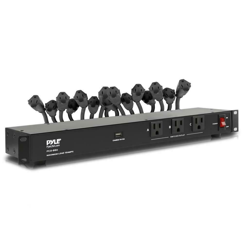 Pyle PCO860 Rack Mount Power Conditioner Strip With USB Charge Port