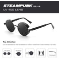 thumbnail image 4 of Gafas de sol polarizadas redondas de metal estilo retro steampunk para hombre, 4 of 5