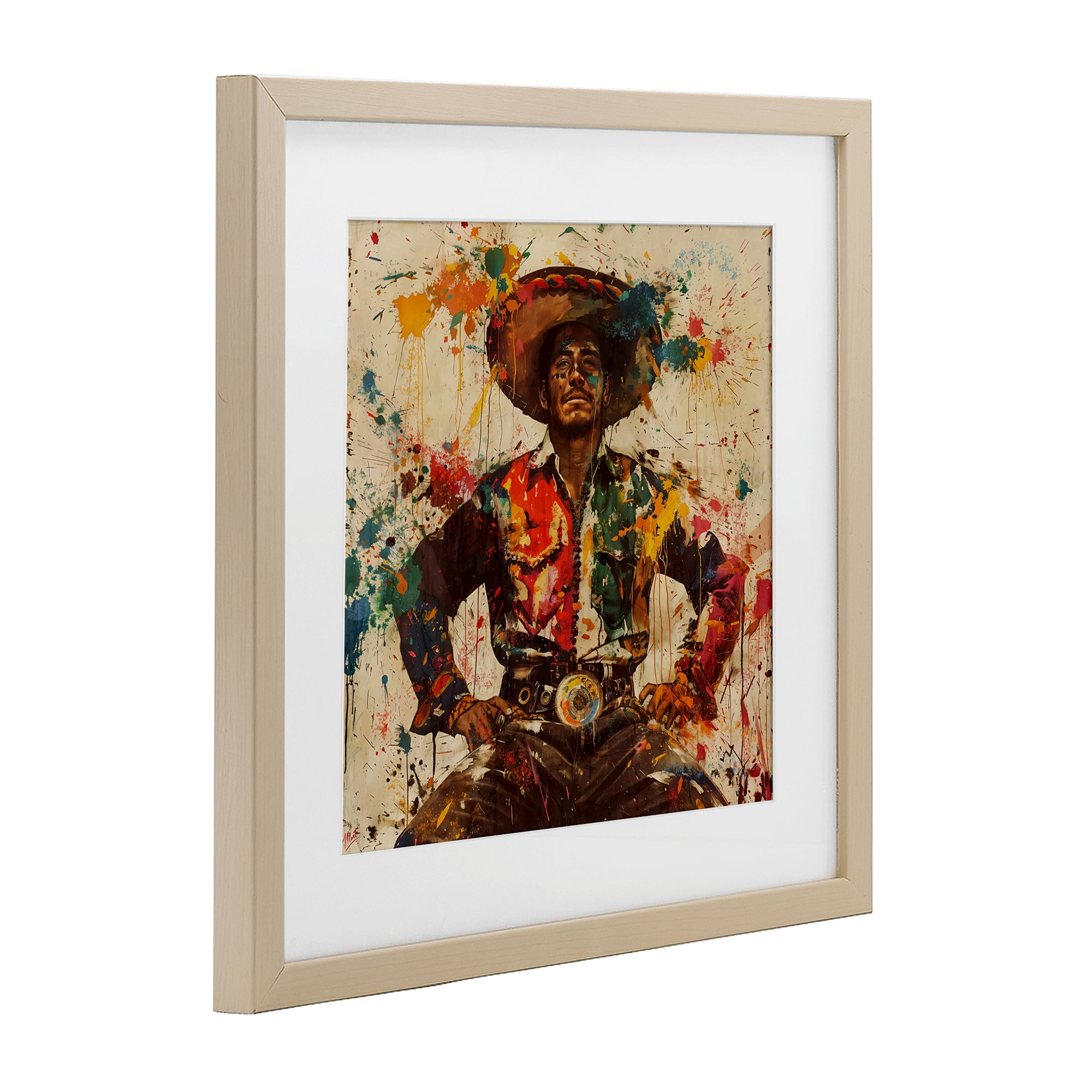 Stupell Industries El Mexicano with Paint Splatters Birch Framed Print Under Glass, design by Marta Wiley
