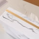 thumbnail image 3 of Soporte decorativo para caja de pañuelos con diseño marmolado, para dormitorio y sala de estar. Oro blanco, 3 of 9