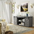 thumbnail image 3 of Farmhouse TV Stand for Televisions up to , Sliding Barn Doors and Storage Cabinets, Console Table and Media Furniture for Living Room, 3 of 18