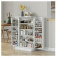 thumbnail image 3 of Kitchen Pantry Cabinet, White Freestanding Food Storage Organizer with 5 Shelves & 12 Spice Rack, 3 of 9