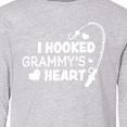 thumbnail image 4 of Inktastic I Hooked Grammy's Heart with Fishing Rod Long Sleeve Youth T-Shirt, 4 of 5