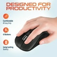 thumbnail image 2 of Delton S8 Optical Wireless Mouse with Auto Pair USB Dongle, 6 Buttons, 3 Adjustable DPI Levels (800/1200/1600), Ergonomic Mouse for PC, Laptop, Mac, Chromebook - Black, 2 of 9