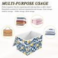 thumbnail image 6 of Yayeee Collapsible Cube Storage Bin with Lid Fabric Closet Decorative Basket with Handles, Retro Plaid Lemon, 6 of 7