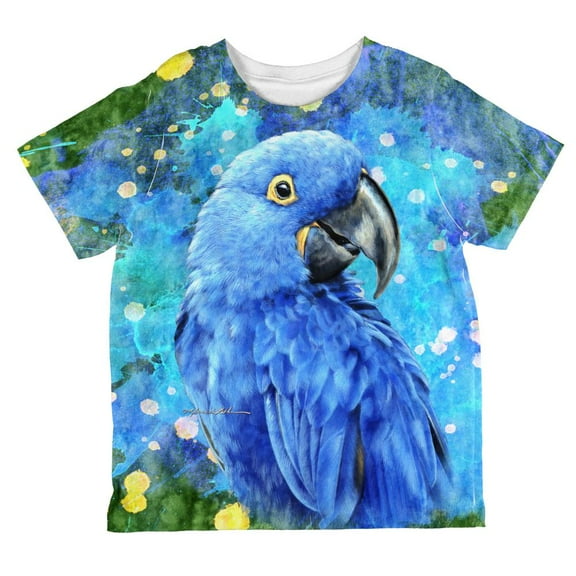 Blue Hyacinth Macaw Splatter All Over Toddler T Shirt Multi 4T