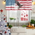 thumbnail image 5 of American Flag Curtain Valances for Windows, Kitchen Valance Window Treatments Panel 2 Pack, Eagle Watercolor USA Flag Rod Pocket Short Curtains for Bathroom Bedroom 54 x 18 Inch, 5 of 8