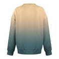 thumbnail image 4 of Olyvenn Women's Gradient Color Sweatshirts Long Sleeve Crew Neck Fleece Pullovers Casual Loose Fall Tunic Tops with Pocket Khaki S, 4 of 5