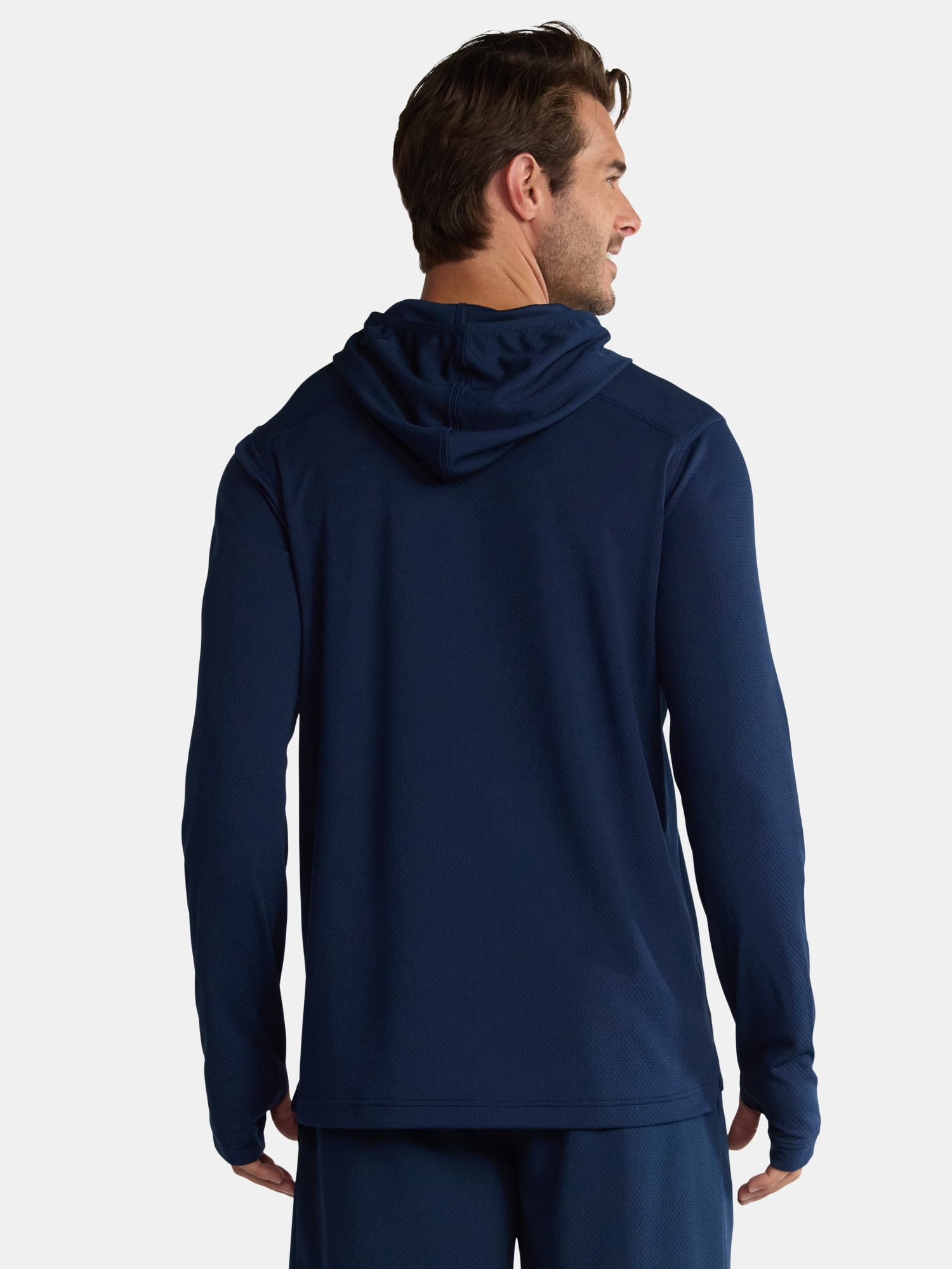 Athletic Works Men's & Big Men's Active Mesh Long Sleeve Hoodie, Sizes S-3XL