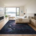 thumbnail image 3 of ODIKA 9'x12' Washable Area Rug Galaxy Nebula Cosmic Stars Meteorite Motif Planetary Planets Large Flowing for Dining Room, Basement, Office, Non-Slip Chair-Friendly, 3 of 7