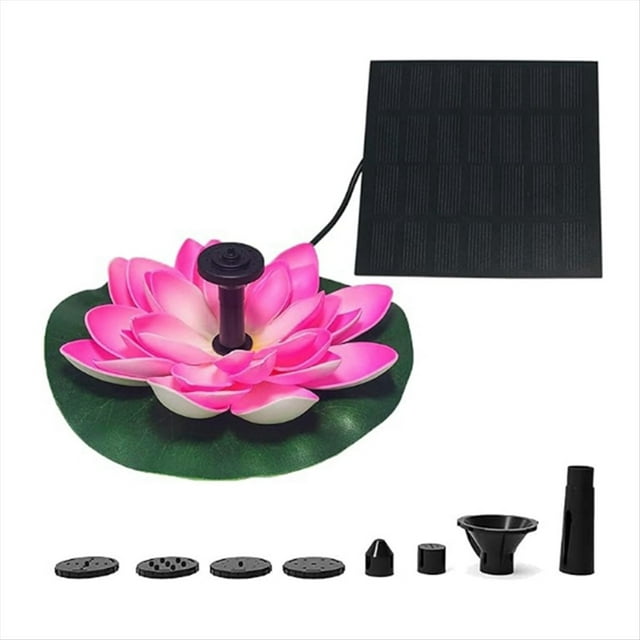 Fuente Solar Estanque Fuentes de Baño para Pájaros Al Aire Libre Jardín Flotante de Energía Solar (Rosa)