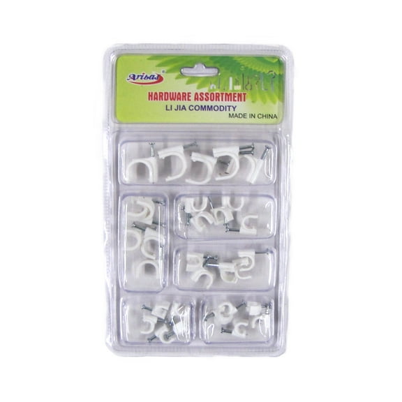 30pc Cable Staples Nail Clips Telephone Line Organizer Romex Wire Hardware Ethernet Cord Holders