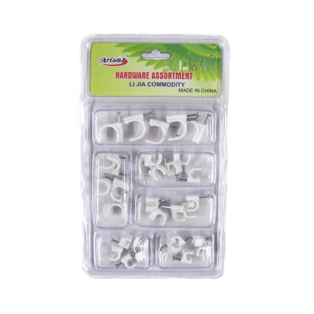 30pc Cable Staples Nail Clips Telephone Line Organizer Romex Wire Hardware Cord Holders