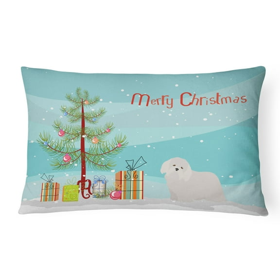 Carolines Treasures CK3448PW1216 Coton de Tulear Christmas Tree Canvas Fabric Decorative Pillow, 12H x16W, multicolor