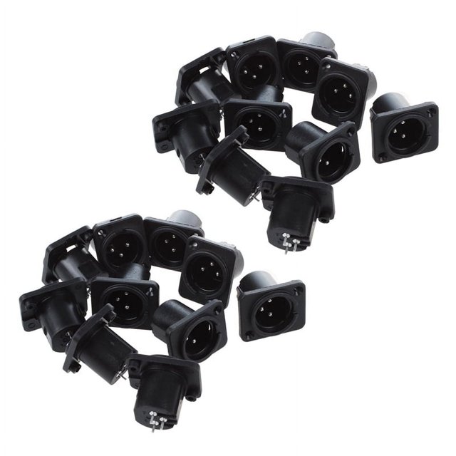 Conector macho XLR de terminal recto para montaje en panel, 20 piezas