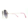 thumbnail image 3 of Girls Metal Unicorn Charm Tear Drop Officer Style Sunglasses Gold Pink Smoke, 3 of 4