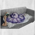 thumbnail image 6 of Modern Soft Flannel Fleece Throw Blanket, Sea Ocean Marine Navy Life Creature Animal Shell in Watercolor Work of Art, Cozy Plush for Indoor and Outdoor Use, 50" x 70", Purple and White, by Ambesonne, 6 of 6