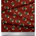thumbnail image 3 of Soimoi Red Viscose Chiffon Fabric Floral & Be You Text Printed Fabric 1 Yard 42 Inch Wide, 3 of 5