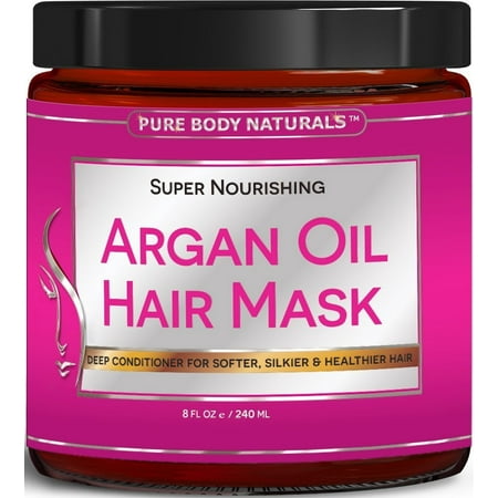 Pure Body Naturals Argan Oil Hair Mask 8 Oz Hair Treatment Therapy