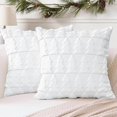 thumbnail image 1 of HAYAN Set of 2 Xmas Soft Plush Short Wool Velvet Decorative Throw Pillow Covers Square Luxury Style Cushion Case Pillow Shell for Sofa Bedroom Christmas Tree White, 20x20 Inch, 1 of 1
