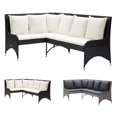 thumbnail image 3 of vidaXL Corner Sofa Outdoor Sectional Sofa Set with Cushions 2 Piece PE Rattan, 3 of 19