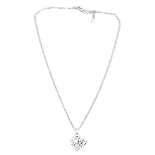 Collar de doble corazón Collar de corazón de plata Collar con colgante romántico elegante para mujer para ir al trabajo Fiesta de viaje