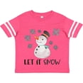 thumbnail image 3 of Inktastic Let It Snow Cute Snowman in Hat and Scarf Boys or Girls Toddler T-Shirt, 3 of 5