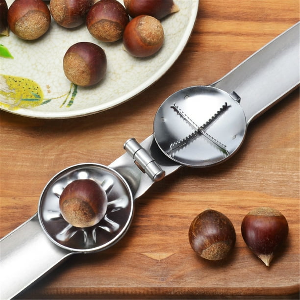 Agiferg Stainless Steel Chestnut Opener Cross Chestnut Clip