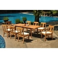 thumbnail image 4 of Teak Dining Set:8 Seater 9 Pc -94" Rectangle Table, 6 Armless and 2 Osborne Arm/ Captain Chairs Outdoor Patio Grade-A Teak Wood WholesaleTeak #WMDSOSb, 4 of 7