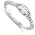 thumbnail image 4 of Clear Oval Engagement Ring .925 Sterling Silver Band White Cubic Zirconia Jewelry Female Male Size 5, 4 of 4