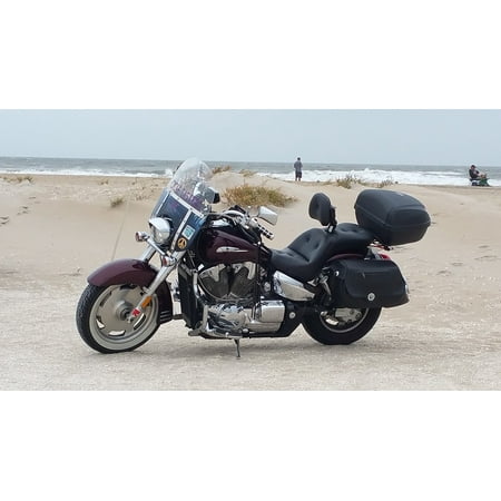 Canvas Print Summer Travel Motorbike Cruiser Beach Motorcycle Stretched Canvas 10 x