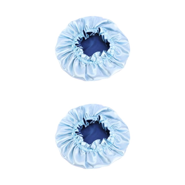 VONKY Baby Satin Bonnet Soft And Comfortable Sleep Solution Made With Satin Polyester Children Satin Hair Bonnet Windproof light blue 2Set
