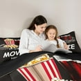 thumbnail image 5 of Manfei Vintage Cinema Tricket 7-Piece Bedding Comforter Set, Popcorn Filmstrip King Bedding Sets, Movie Theater Theme Reversible Bed Sheets, Lightweight Room Decor, 5 of 8