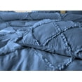 thumbnail image 4 of DNG Creations 3 Piece Diamond Ruffle Comforter 100% Egyptian Cotton, 800TC - Solid Medium Blue Colour - Super Soft 550 GSM All Season ( Full/Queen - Size ), 4 of 6