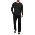 thumbnail image 2 of SUDADERA DE PULLOVER DE PUNTO SUAVE DE MANGA LARGA Y CUELLO REDONDO CLÁSICO PARA HOMBRE EN COLOR NEGRO, 2 of 6