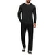 thumbnail image 2 of SUDADERA DE PULLOVER DE PUNTO SUAVE DE MANGA LARGA Y CUELLO REDONDO CLÁSICO PARA HOMBRE EN COLOR NEGRO, 2 of 6