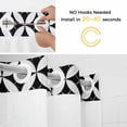 thumbnail image 5 of Abstract Art No Hook Shower Curtain with Snap in Liner Geometric Medieval Circular Modules Black Grey Waterproof Bathroom Shower Curtain with See Through Top Window for Bathtub 36" x 72", 5 of 9