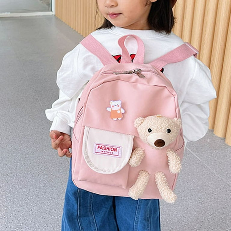 Preschooler Toddler Backpack Girls,Cute 3D Cartoon Little Bear Kindergarten  Bookbag,Waterproof Large Space School Backpacks,Girls Backpack for