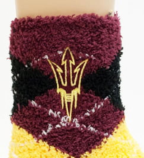 Arizona State Sun Devils Argyle Fuzzy Sock - Donegal Bay - Unisex - One Size - Ankle