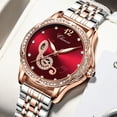 thumbnail image 3 of CHENXI Rose Gold Women Automatic Mechanical Watches Top Brand Stainless Steel Waterproof Watch 2022 New Hollow Wristwatch, 3 of 7