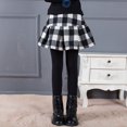 thumbnail image 3 of Zaldita Little Girls Elastic Waist Pantskirt Footless Tights Leggings with Plaid Pleated Tutu Skirt Culottes White&Black 11-13, 3 of 7
