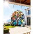 thumbnail image 2 of 83 Pieces Acrylic Puzzles Suncatcher Window Hanging, 6.7 Inch Acrylic Jigsaw Puzzle Suncatcher, Acrylic Puzzles Garden Decoration for Birthday Mothers Day Gift Home Decor (Tree of Luminous Leaves), 2 of 16