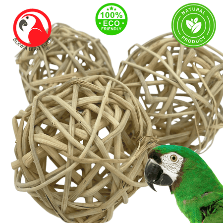 3352 Pk3 Large Natural Vine Ball Foot Talon Craft Part Bird Toys