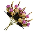 thumbnail image 4 of Ramo de rosas de cristal artificial Ceremonia de banquete de boda Decoración floral de tela de seda rosa falsa, Morado claro seitruly HA6935-05B, 4 of 6