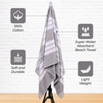 thumbnail image 3 of Superior Cotton Striped Oversized Beach Towel Set of 4, 34" x 64", Light Grey, 3 of 10