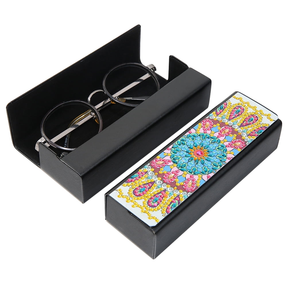 Sunglass Case with Diamond Painting Leather Sunglass Storage Box Hard Shell DIY Special Shaped